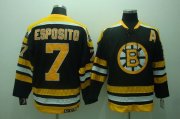 Wholesale Cheap Bruins #7 Phil Esposito Stitched Black CCM Throwback NHL Jersey