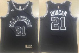 Wholesale Cheap Men\'s San Antonio Spurs #21 Tim Duncan Black Stitched Basketball Jersey