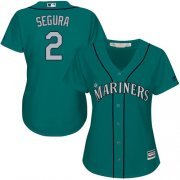 Wholesale Cheap Mariners #2 Jean Segura Green Alternate Women's Stitched MLB Jersey