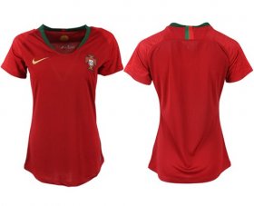 Wholesale Cheap Women\'s Portugal Blank Home Soccer Country Jersey
