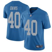 Wholesale Cheap Nike Lions #40 Jarrad Davis Blue Throwback Men's Stitched NFL Vapor Untouchable Limited Jersey