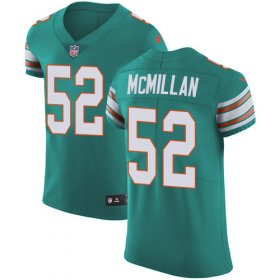 Wholesale Cheap Nike Dolphins #52 Raekwon McMillan Aqua Green Alternate Men\'s Stitched NFL Vapor Untouchable Elite Jersey