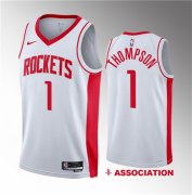 Wholesale Cheap Men's Houston Rockets #1 Amen Thompson White 2023 Draft Association Edition Stitched Basketball Jersey