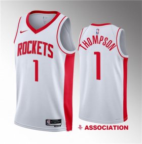 Wholesale Cheap Men\'s Houston Rockets #1 Amen Thompson White 2023 Draft Association Edition Stitched Basketball Jersey