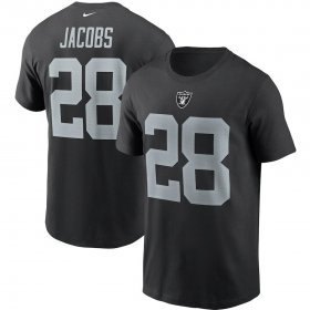 Wholesale Cheap Las Vegas Raiders #28 Josh Jacobs Nike Team Player Name & Number T-Shirt Black