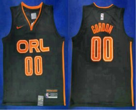 Wholesale Cheap Men\'s Orlando Magic #00 Aaron Gordon Black 2020 City Edition NBA Swingman Jersey With The Sponsor Logo