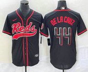 Wholesale Cheap Men's Cincinnati Reds #44 Elly De La Cruz Black With Patch Cool Base Stitched Baseball Jersey