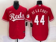 Wholesale Cheap Men's Cincinnati Reds #44 Elly De La Cruz Red With Patch Cool Base Stitched Baseball Jersey