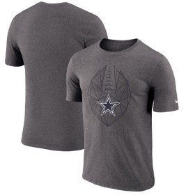 Wholesale Cheap Men\'s Dallas Cowboys Nike Heathered Charcoal Fan Gear Icon Performance T-Shirt