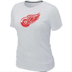 Wholesale Cheap Women\'s Detroit Red Wings Big & Tall Logo White NHL T-Shirt