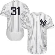 Wholesale Cheap Yankees #31 Aaron Hicks White Strip Flexbase Authentic Collection Stitched MLB Jersey