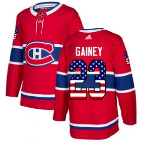 Wholesale Cheap Adidas Canadiens #23 Bob Gainey Red Home Authentic USA Flag Stitched NHL Jersey