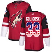 Wholesale Cheap Adidas Coyotes #33 Alex Goligoski Maroon Home Authentic USA Flag Stitched NHL Jersey