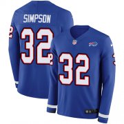 Wholesale Cheap Nike Bills #32 O. J. Simpson Royal Blue Team Color Men's Stitched NFL Limited Therma Long Sleeve Jersey