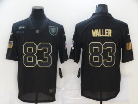 Wholesale Cheap Men\'s Las Vegas Raiders #83 Darren Waller Black 2020 Salute To Service Stitched NFL Nike Limited Jersey