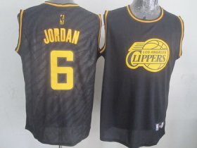 Wholesale Cheap Los Angeles Clippers #6 DeAndre Jordan Revolution 30 Swingman 2014 Black With Gold Jersey