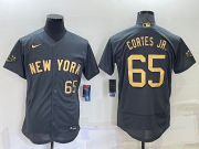 Wholesale Men's New York Yankees #65 Nestor Cortes Jr Number Grey 2022 All Star Stitched Flex Base Nike Jersey