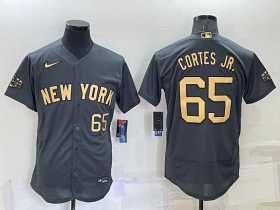 Wholesale Men\'s New York Yankees #65 Nestor Cortes Jr Number Grey 2022 All Star Stitched Flex Base Nike Jersey