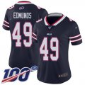Wholesale Cheap Nike Bills #49 Tremaine Edmunds Navy Women's Stitched NFL Limited Inverted Legend 100th Season Jersey