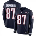 Wholesale Cheap Nike Patriots #87 Rob Gronkowski Navy Blue Team Color Men's Stitched NFL Limited Therma Long Sleeve Jersey