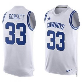 Wholesale Cheap Nike Cowboys #33 Tony Dorsett White Men\'s Stitched NFL Limited Tank Top Jersey