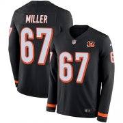 Wholesale Cheap Nike Bengals #67 John Miller Black Team Color Men's Stitched NFL Limited Therma Long Sleeve Jersey
