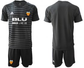 Wholesale Cheap Valencia Blank Black Goalkeeper Soccer Club Jersey