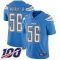 Wholesale Cheap Nike Chargers #56 Kenneth Murray Jr Electric Blue Alternate Men's Stitched NFL 100th Season Vapor Untouchable Limited Jersey