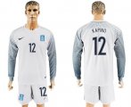 Wholesale Cheap Greece #12 Kapino White Goalkeeper Long Sleeves Soccer Country Jersey