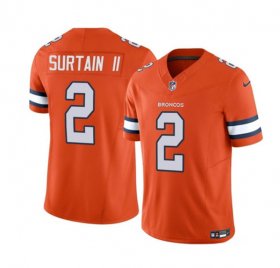 Wholesale Cheap Men\'s Denver Broncos #2 Pat Surtain II Orange 2023 F.U.S.E. Vapor Untouchable Football Stitched Jersey