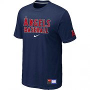 Wholesale Cheap Los Angeles Angels Nike Short Sleeve Practice MLB T-Shirt Midnight Blue