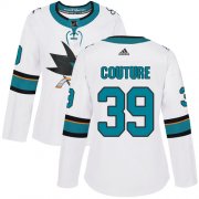 Wholesale Cheap Adidas Sharks #39 Logan Couture White Road Authentic Women's Stitched NHL Jersey