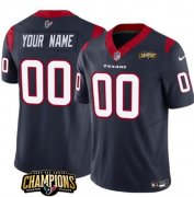 Cheap Men's Houston Texans Active Player Custom Navy 2023 F.U.S.E. AFC South Champions Patch Vapor Limited Football Stitched Jersey