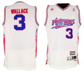 Wholesale Cheap Detroit Pistons #3 Ben Wallace White Swingman Throwback Jersey