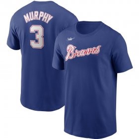 Wholesale Cheap Atlanta Braves #3 Dale Murphy Nike Cooperstown Collection Name & Number T-Shirt Royal