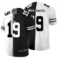 Cheap Pittsburgh Steelers #19 JuJu Smith-Schuster Men's Black V White Peace Split Nike Vapor Untouchable Limited NFL Jersey