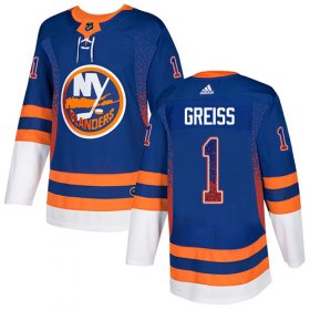 Wholesale Cheap Adidas Islanders #1 Thomas Greiss Royal Blue Home Authentic Drift Fashion Stitched NHL Jersey