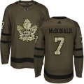 Wholesale Cheap Adidas Maple Leafs #7 Lanny McDonald Green Salute to Service Stitched NHL Jersey
