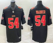 Cheap Men's San Francisco 49ers #54 Fred Warner Black Red Fashion Vapor Limited Stitched Jersey