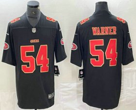 Cheap Men\'s San Francisco 49ers #54 Fred Warner Black Red Fashion Vapor Limited Stitched Jersey