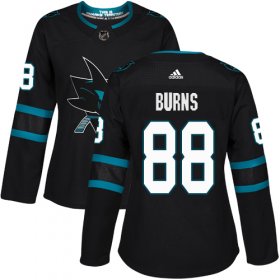 Wholesale Cheap Adidas Sharks #88 Brent Burns Black Alternate Authentic Women\'s Stitched NHL Jersey