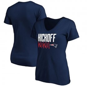 Wholesale Cheap New England Patriots Fanatics Branded Women\'s Kickoff 2020 V-Neck T-Shirt Navy
