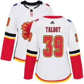 Wholesale Cheap Adidas Flames #39 Cam Talbot White Road Authentic Women\'s Stitched NHL Jersey