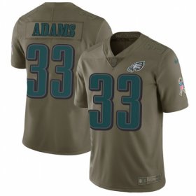 Wholesale Cheap Nike Eagles #33 Josh Adams Olive Men\'s Stitched NFL Limited 2017 Salute To Service Jersey