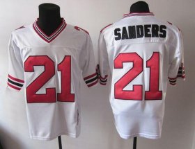 Wholesale Cheap 1992 Mitchell And Ness Falcons #21 Deion Sanders White Throwback Stitched NFL Jersey