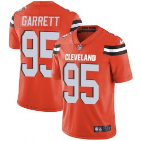 Wholesale Cheap Nike Browns #95 Myles Garrett Orange Alternate Men\'s Stitched NFL Vapor Untouchable Limited Jersey