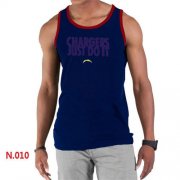 Wholesale Cheap Men's Nike NFL Los Angeles Chargers Sideline Legend Authentic Logo Tank Top Dark Blue_1