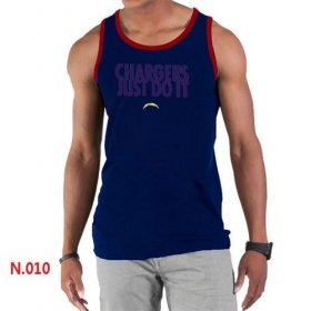 Wholesale Cheap Men\'s Nike NFL Los Angeles Chargers Sideline Legend Authentic Logo Tank Top Dark Blue_1