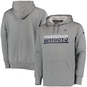 Wholesale Cheap Men\'s Dallas Cowboys Nike Gray Sideline Circuit Pullover Performance Hoodie