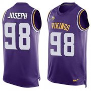 Wholesale Cheap Nike Vikings #98 Linval Joseph Purple Team Color Men's Stitched NFL Limited Tank Top Jersey